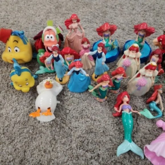 Vintage Disney the Little Mermaid Ariel Figure PVC Cake  Disney The Little Mermaid Ariel Toy Figure PVC Cake Topper Toy Lot